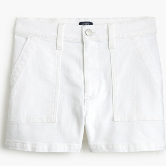 J. Crew Factory White Utility Denim Short Womens  Optic White Size 29 - Picture 1 of 13